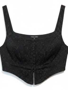 Shane Justin Black Sequin Grunge Streetwear Corset Tank Top 3XL